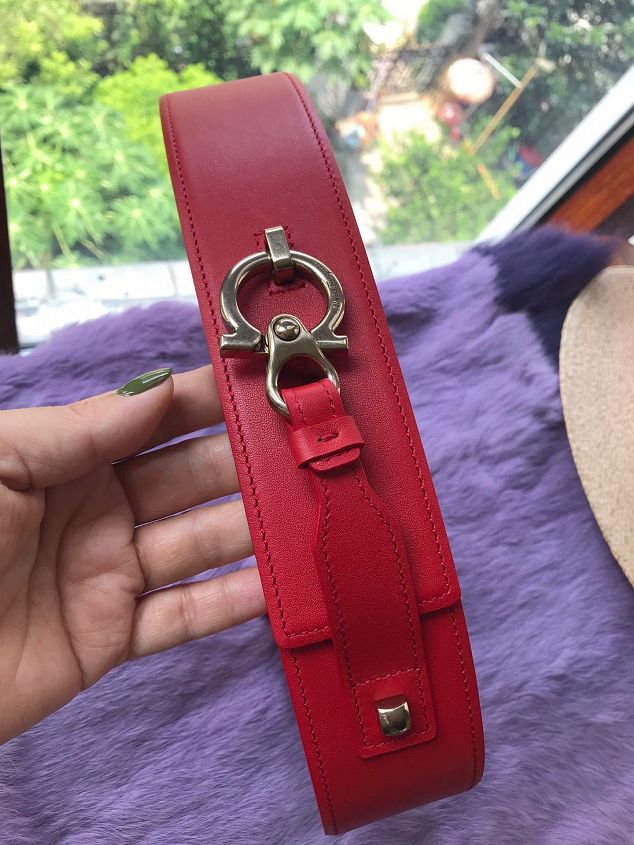 Feragamo original calfskin belt 35mm F0057 red