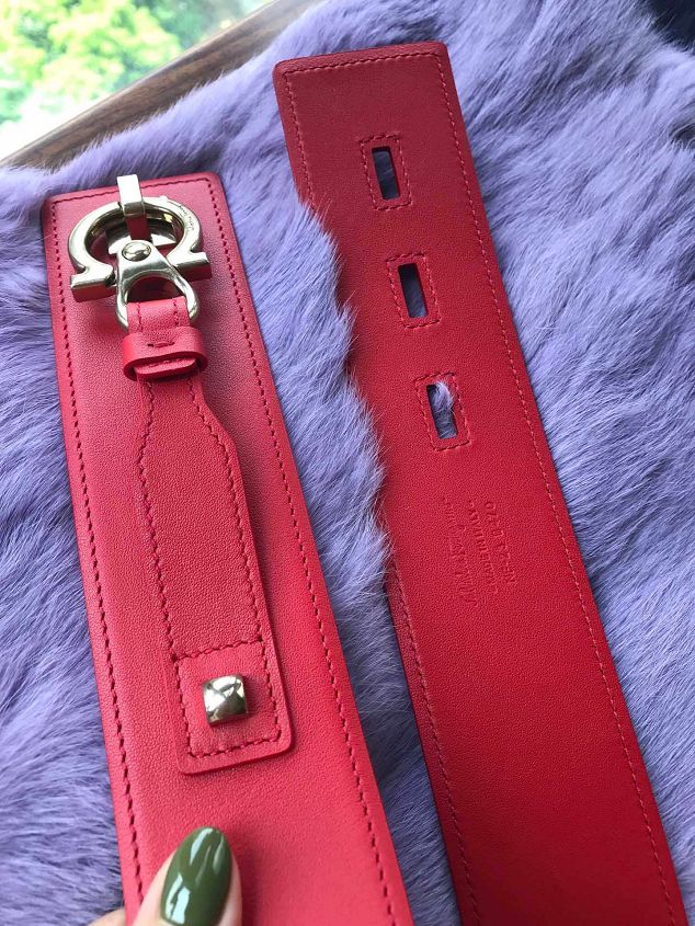 Feragamo original calfskin belt 35mm F0057 red