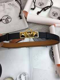 Hermes original epsom leather rivale belt 18mm H076307 black