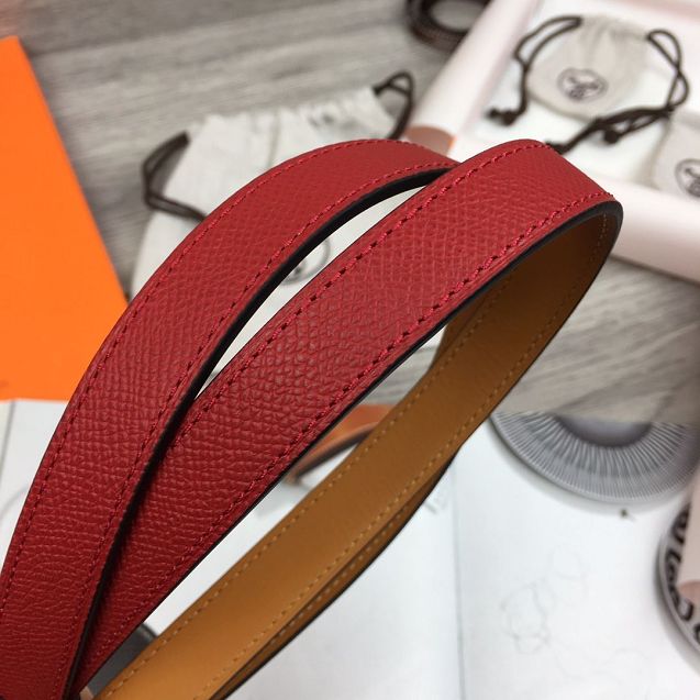 Hermes original epsom leather rivale belt 18mm H076307 red