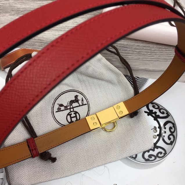 Hermes original epsom leather rivale belt 18mm H076307 red