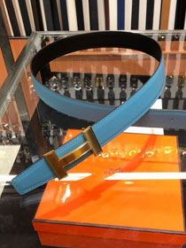 Hermes orignal epsom leather constance belt 32mm H071439 blue