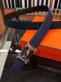 Hermes orignal epsom leather constance belt 32mm H071440 navy blue