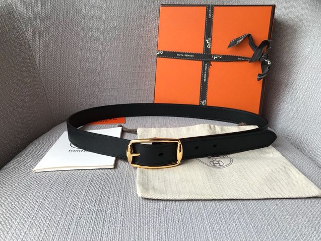 Hermes orignal epsom leather reversible belt 24mm H071450 black