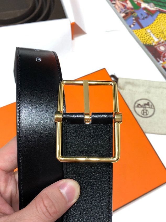 Hermes orignal togo leather reversible belt 32mm H071438 black