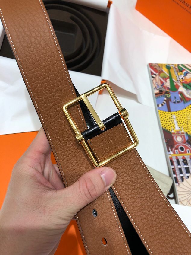 Hermes orignal togo leather reversible belt 32mm H071438 coffee