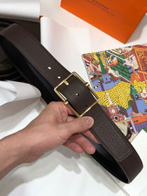 Hermes orignal togo leather reversible belt 32mm H071438 dark coffee