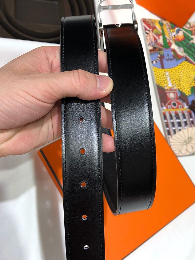 Hermes orignal togo leather reversible belt 32mm H071439 black