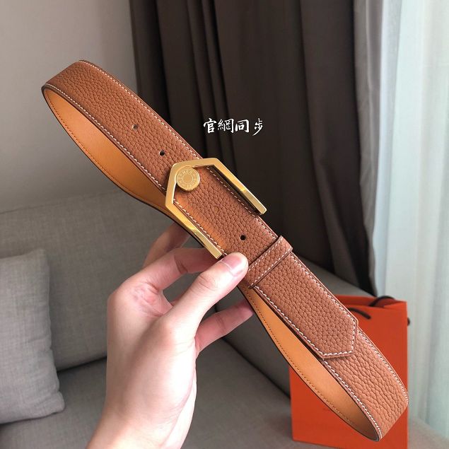 Hermes orignal togo leather reversible belt 32mm H077956 coffee