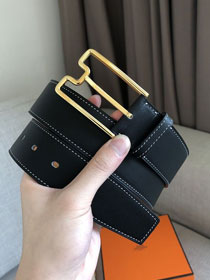 Hermes orignal togo leather rouleau reversible belt 38mm H071437 black