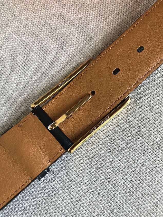 Hermes orignal togo leather rouleau reversible belt 38mm H071437 black