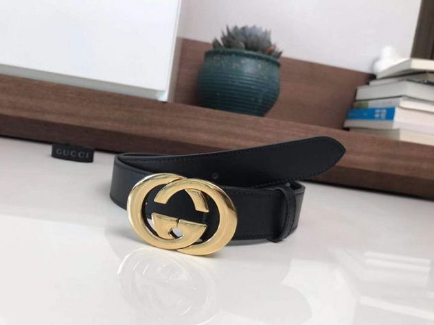 GG original calfskin 30mm belt 411936 black	