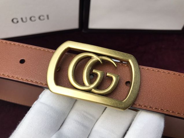 GG original calfskin framed double G buckle 30mm belt 575587 caramel