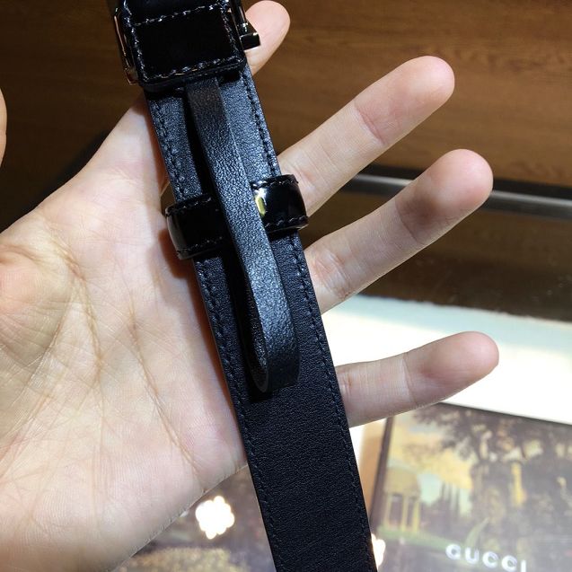 GG original calfskin leather belt 587801 black