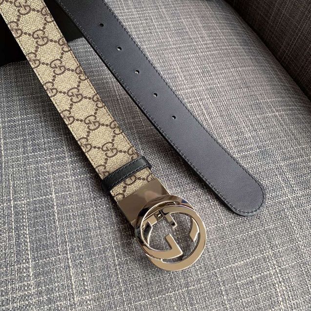 GG supreme canvas belt with G buckle 370543 