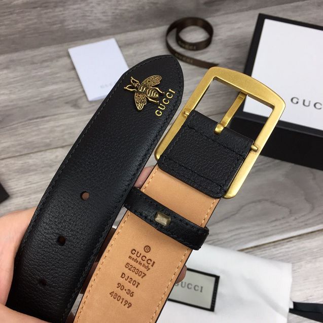 GG original calfskin bees 40mm belt 576179 black