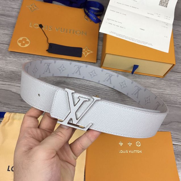 Louis vuitton monogram canvas Initiales 40MM belt M0159Q white