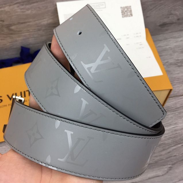 Louis vuitton original calfskin pyramide 40mm belt M0121T grey