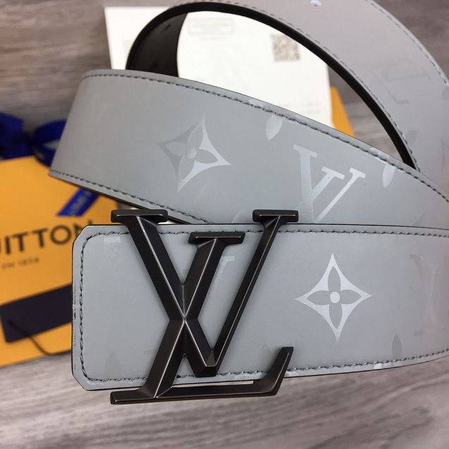 Louis vuitton original calfskin pyramide 40mm belt M0121T grey