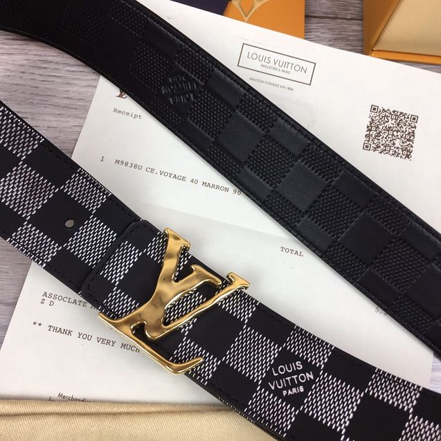 Louis vuitton damier canvas initiales 40 MM belt M9808S