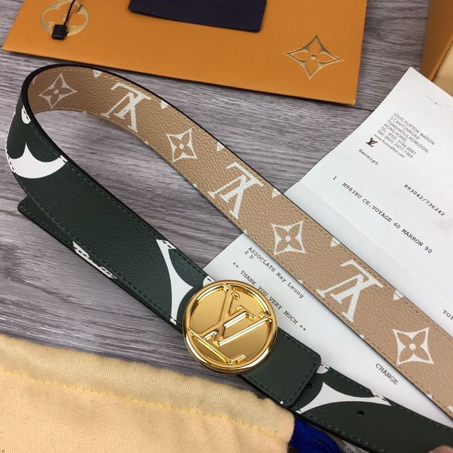 Louis vuitton monogram canvas 30MM belt M0055U green