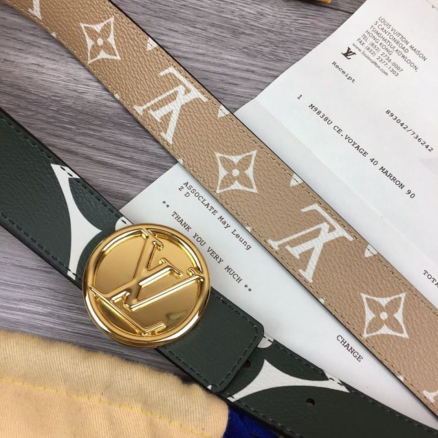 Louis vuitton monogram canvas 30MM belt M0055U green