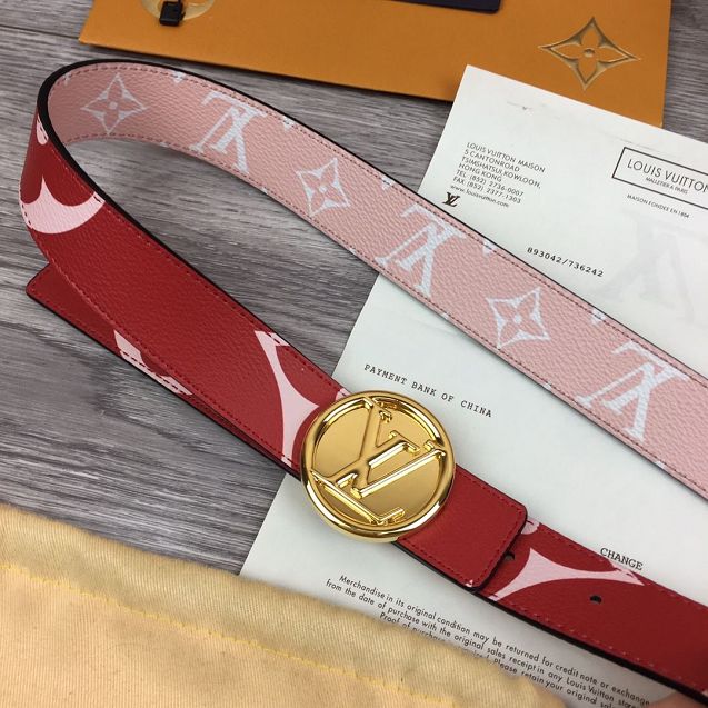 Louis vuitton monogram canvas 30MM belt M0055U red