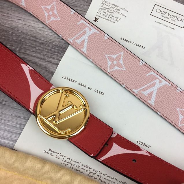 Louis vuitton monogram canvas 30MM belt M0055U red