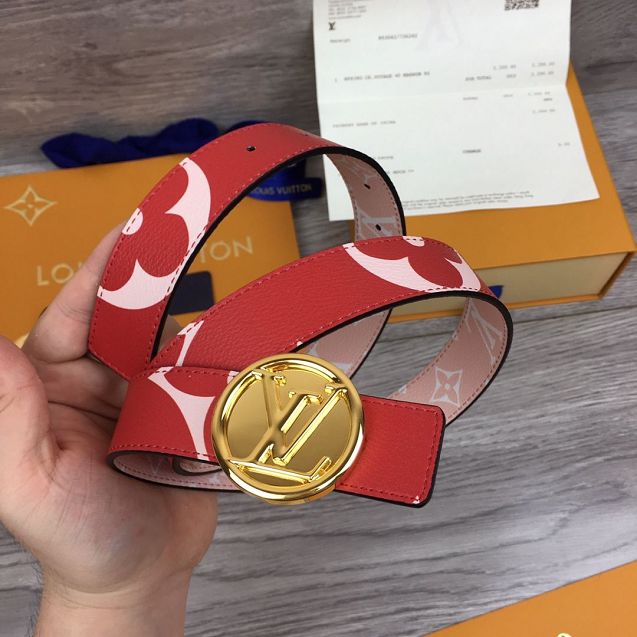 Louis vuitton monogram canvas 30MM belt M0055U red