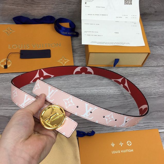 Louis vuitton monogram canvas 30MM belt M0055U red