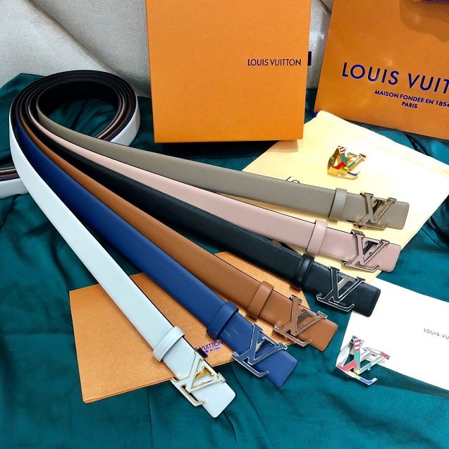 Louis vuitton original calfskin 30mm belt M0176 pink