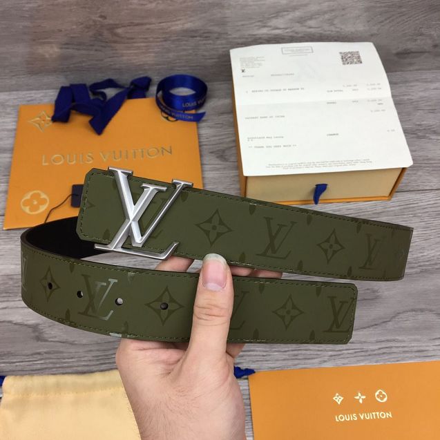 Louis vuitton original calfskin 40mm belt M0175 khaki