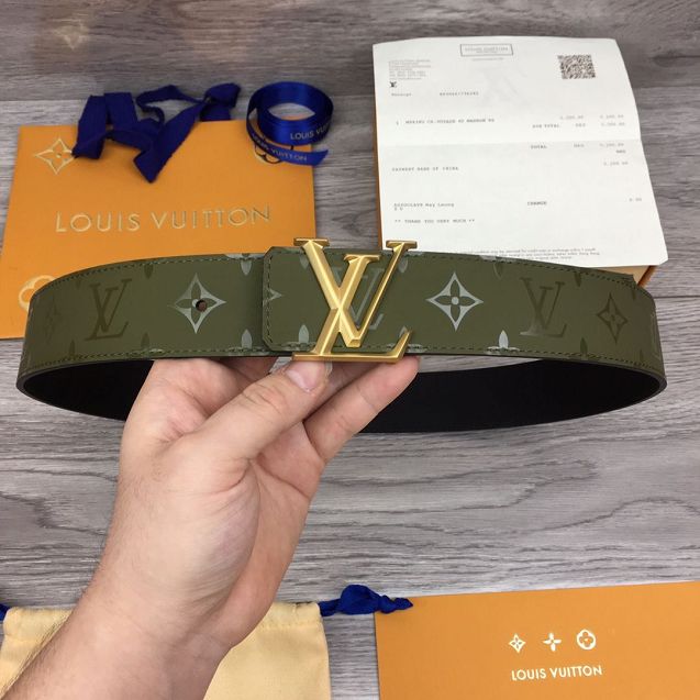 Louis vuitton original calfskin 40mm belt M0175 khaki