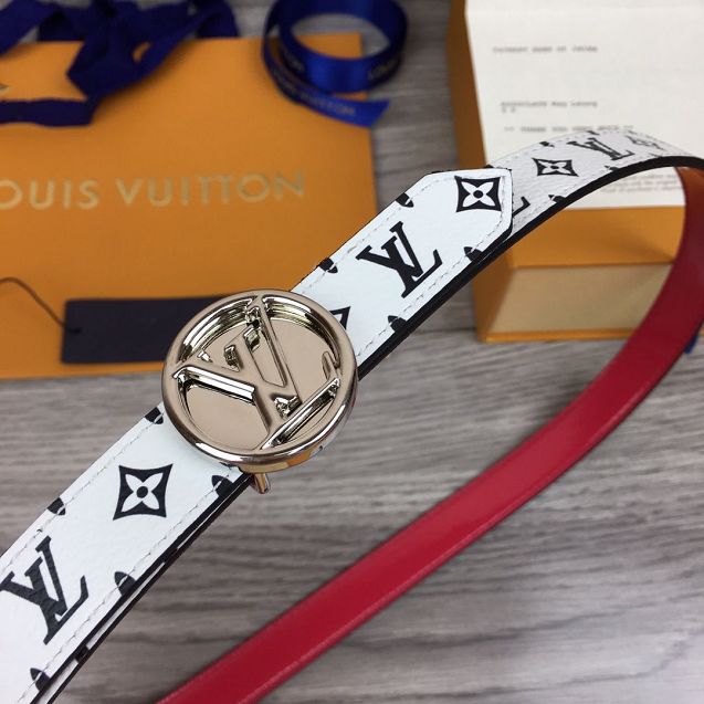 Louis vuitton original monogram 20mm belt M0185 rose red