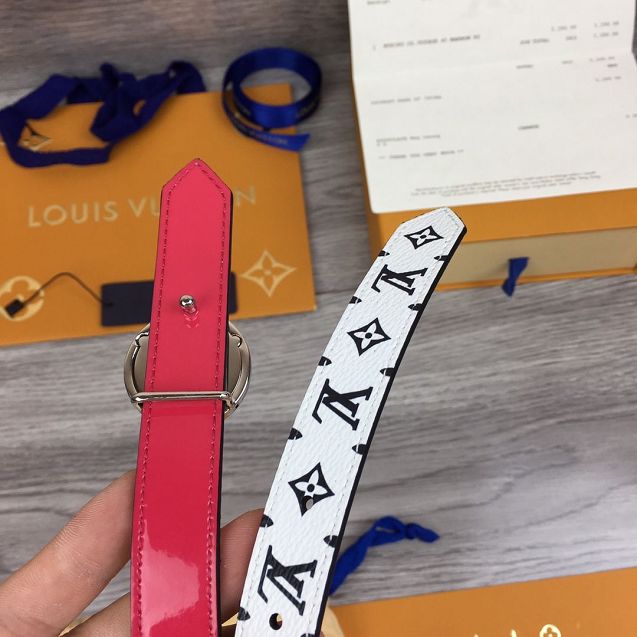 Louis vuitton original monogram 20mm belt M0185 rose red