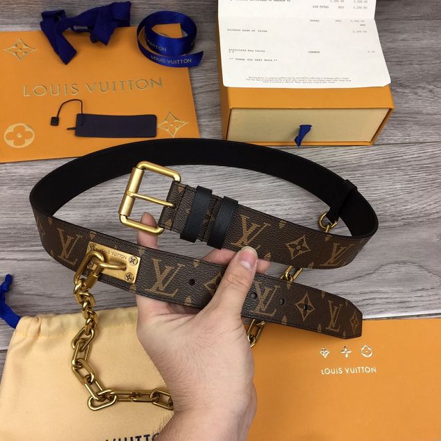 Louis vuitton original monogram 35mm belt M0178 