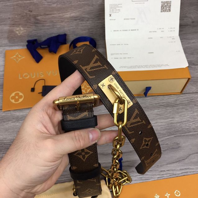 Louis vuitton original monogram 35mm belt M0178 