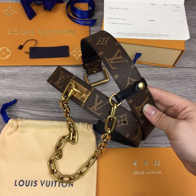 Louis vuitton original monogram 35mm belt M0178 