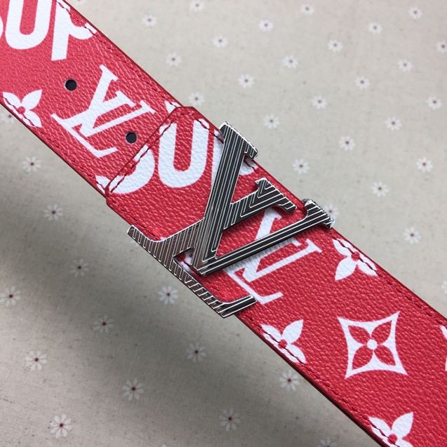 Louis vuitton original monogram 40mm belt M0192 red