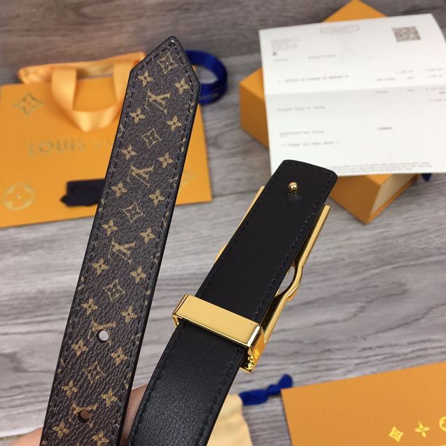 Louis vuitton original monogram canvas 25mm belt M0173