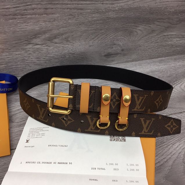 Louis vuitton original monogram canvas 35mm belt M0170