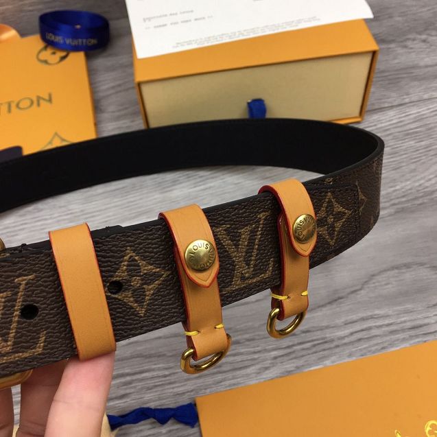 Louis vuitton original monogram canvas 35mm belt M0170