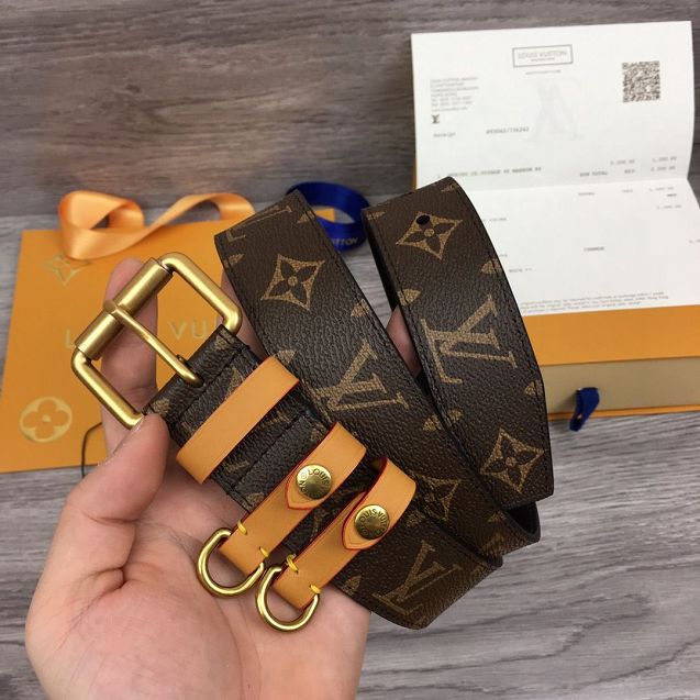 Louis vuitton original monogram canvas 35mm belt M0170