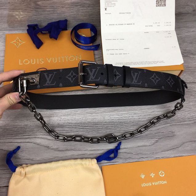 Louis vuitton original monogram eclipse 35mm belt M0178 