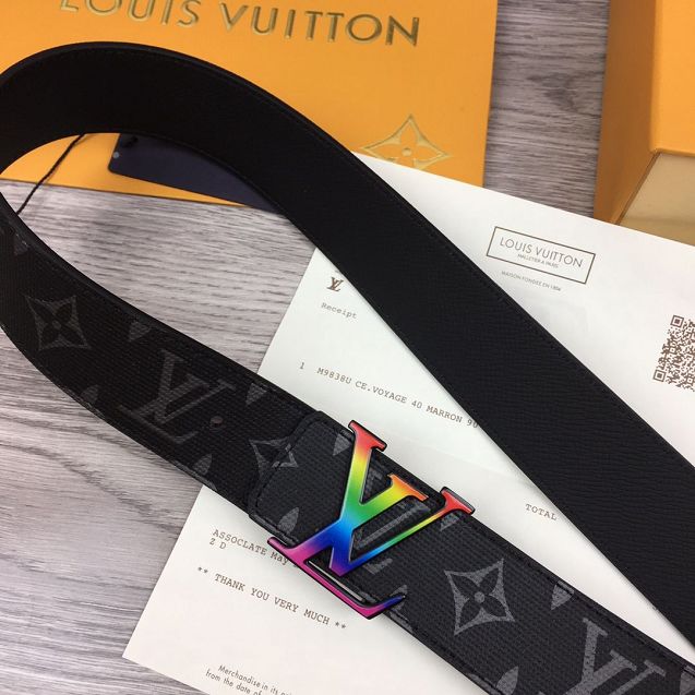 Louis vuitton original monogram graphite 40mm belt M0172