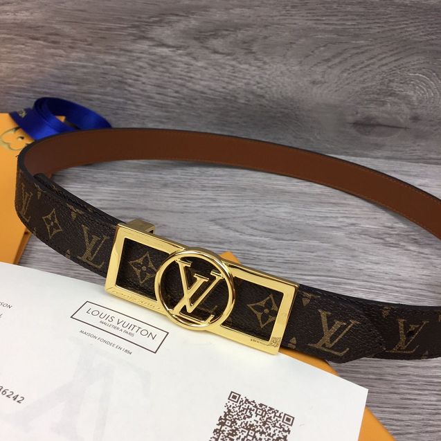 Louis vuitton original monogram reverse 25mm belt M0189 