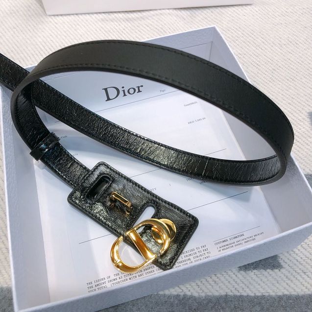 Dior original aged calfskin 20mm belt DR0011 black