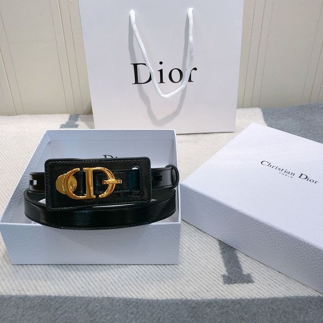 Dior original aged calfskin 20mm belt DR0011 black