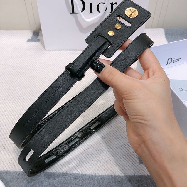 Dior original aged calfskin 20mm belt DR0011 black