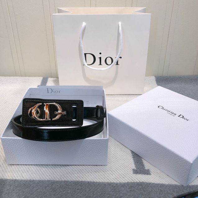 Dior original aged calfskin 20mm belt DR0011 black